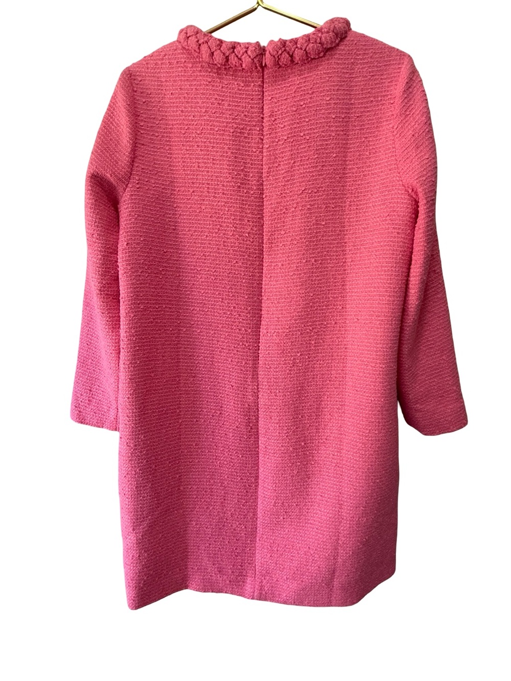 Tuckernuck Hot Pink Bouclé Mini Dress with Braided Trim - Picture 3 of 16